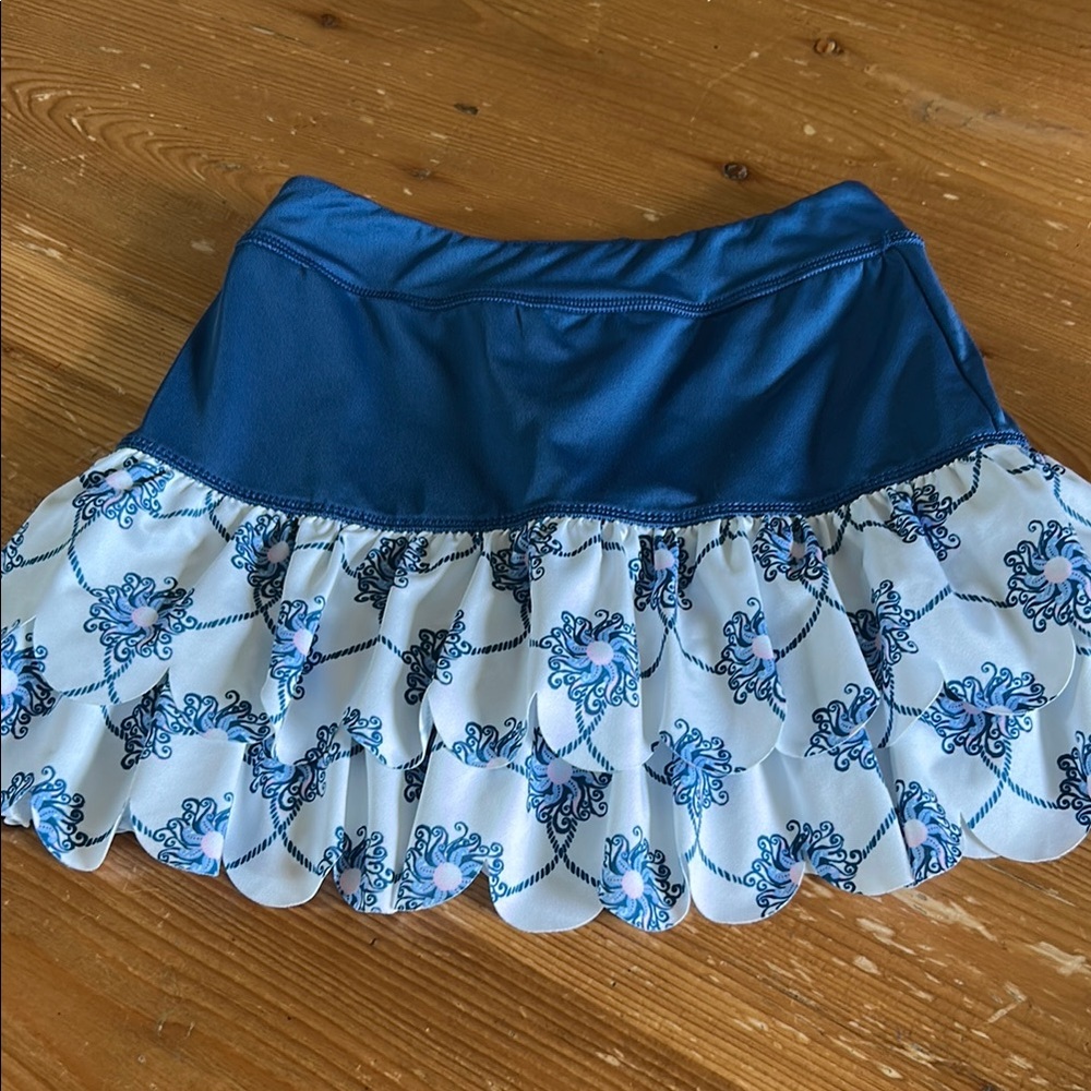 Blue Floral girls golf or tennis Skirt